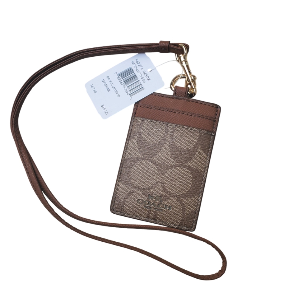 NWT COACH pvc lanyard F63274